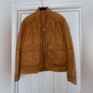 The Territory Ahead Brooklynite Leather Full Zip Leather Jacket Camel Sz S NWT